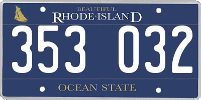 RI license plate 353032