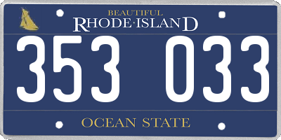 RI license plate 353033