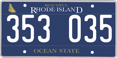 RI license plate 353035