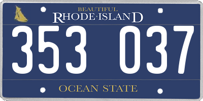 RI license plate 353037