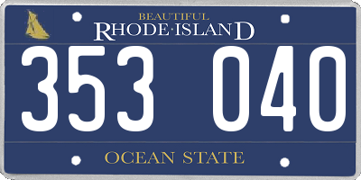 RI license plate 353040
