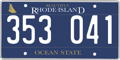 RI license plate 353041