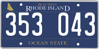 RI license plate 353043