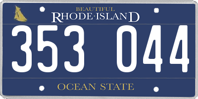 RI license plate 353044