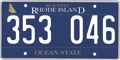 RI license plate 353046