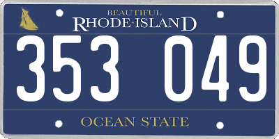 RI license plate 353049