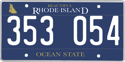 RI license plate 353054