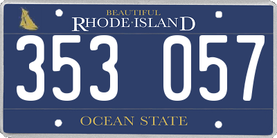 RI license plate 353057