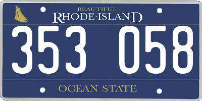 RI license plate 353058