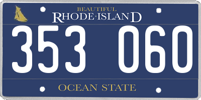 RI license plate 353060
