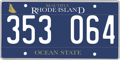 RI license plate 353064