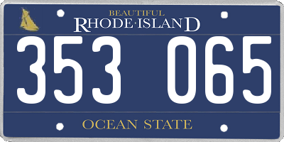 RI license plate 353065