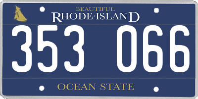 RI license plate 353066
