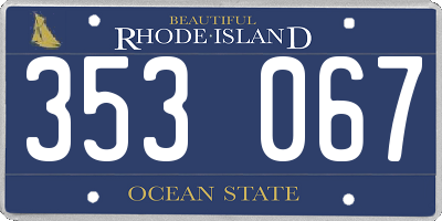 RI license plate 353067