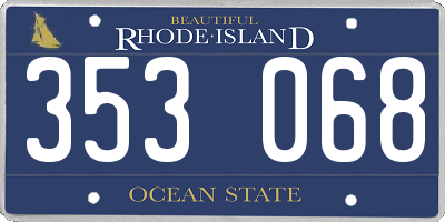 RI license plate 353068