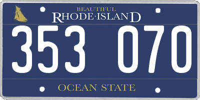 RI license plate 353070