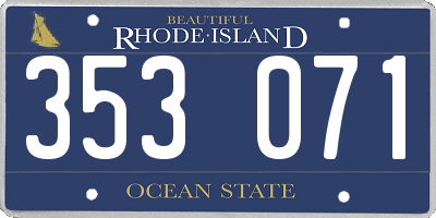 RI license plate 353071