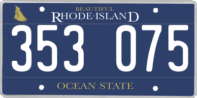 RI license plate 353075