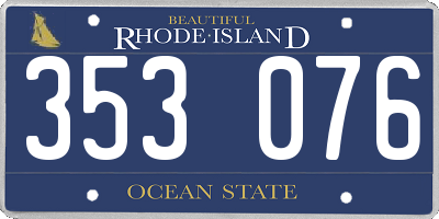 RI license plate 353076