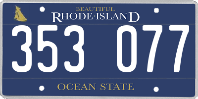 RI license plate 353077