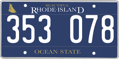 RI license plate 353078