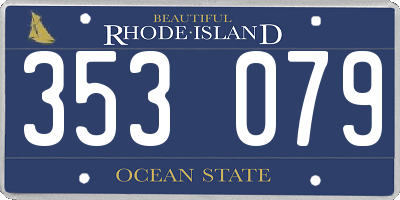 RI license plate 353079
