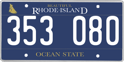 RI license plate 353080