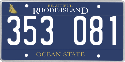 RI license plate 353081