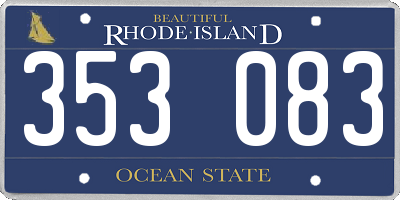 RI license plate 353083