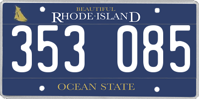RI license plate 353085