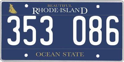 RI license plate 353086