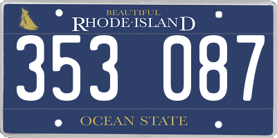 RI license plate 353087