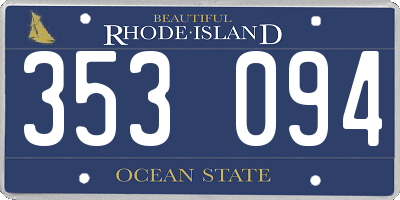 RI license plate 353094
