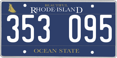 RI license plate 353095
