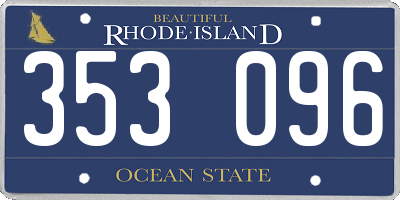 RI license plate 353096