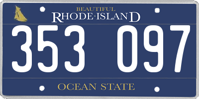 RI license plate 353097
