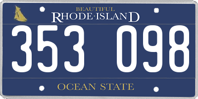 RI license plate 353098