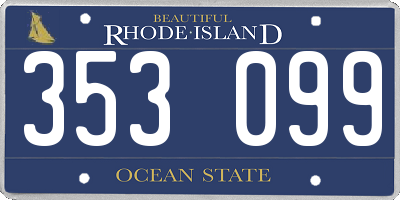 RI license plate 353099