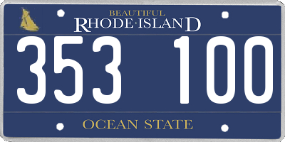 RI license plate 353100