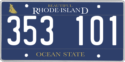 RI license plate 353101