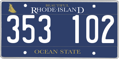 RI license plate 353102