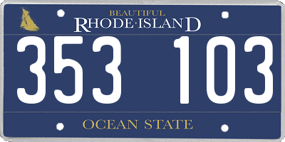 RI license plate 353103