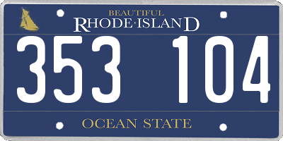RI license plate 353104
