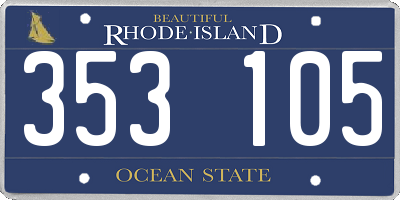 RI license plate 353105
