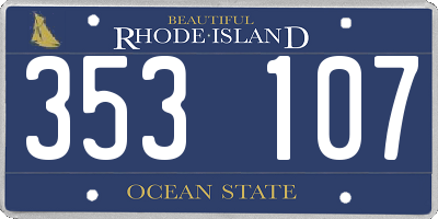 RI license plate 353107