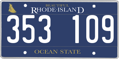 RI license plate 353109