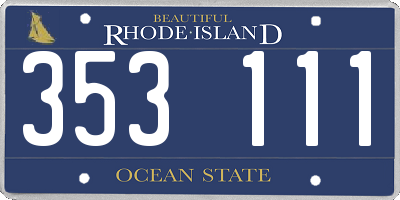 RI license plate 353111