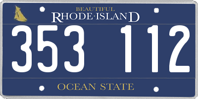 RI license plate 353112