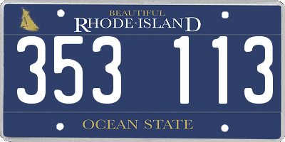 RI license plate 353113