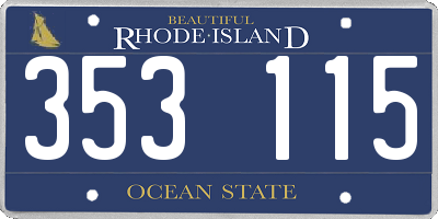 RI license plate 353115